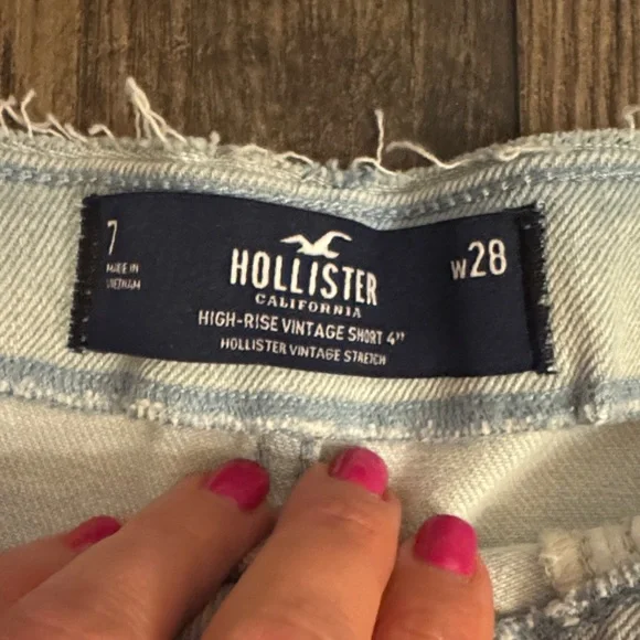 Hollister Light Blue Frayed Jean Shorts - Picture 2 of 4